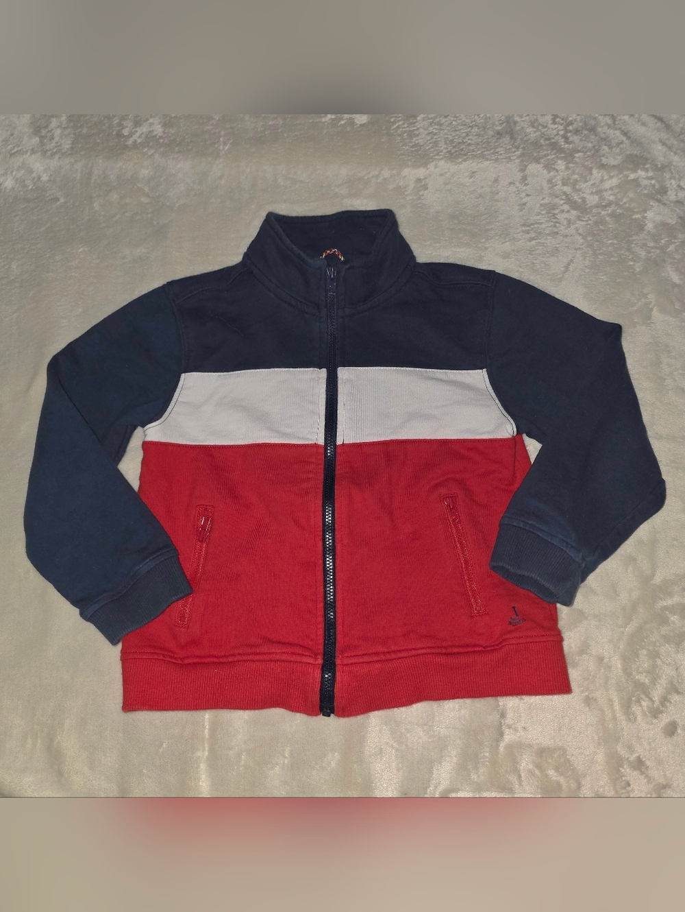Janie & Jack Red White Navy Sporty Jacket 3-4 Toddler